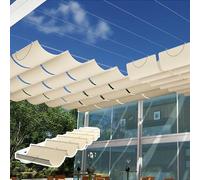 YSZBD Vele Parasole Ondulate Retrattili Telo Copertura Pergolato A Onda Teli Ombreggianti per Pergole Tenda Vela Rettangolare Rete Ombreggiante(#1,2.2x12m)