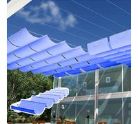 YSZBD Vele Parasole Ondulate Retrattili Telo Copertura Pergolato A Onda Teli Ombreggianti per Pergole Tenda Vela Rettangolare Rete Ombreggiante(#5,1.7x7m)