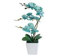 YSZL Vaso per orchidee Phalaenopsis in seta artificiale, altezza 38 cm, colore: blu dorato