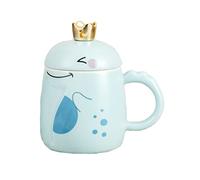 YT-KOKE Cartoon Crown Dinosuars Tazza Tazza da caffè in Ceramica, Belle Tazze di Porcellana, Tazza da caffè in Ceramica, Tazza da tè, Tazza di Latte per Il Presente (Blue)