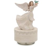 YT3 Studio Carillon musicale con angelo custode, statuetta con colomba, carillon scolpito dipinto a mano, con angelo a carica musicale, per donne e ragazze, per Natale, compleanno, anniversario