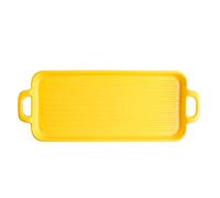 YTACPN Teglia da forno, Teglia rettangolare in ceramica for cottura bassa, for uso domestico, for formaggio binaurale(Yellow)