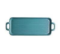 YTACPN Teglia da forno, Teglia rettangolare in ceramica for cottura bassa, for uso domestico, for formaggio binaurale(Blue)