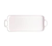 YTACPN Teglia da forno, Teglia rettangolare in ceramica for cottura bassa, for uso domestico, for formaggio binaurale(White)