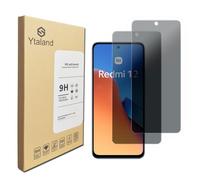 Ytaland Privacy Pellicola Protettiva Compatibile con Xiaomi Redmi 12, AntiSpy in Vetro Temperato, Anti-Impronte, Senza Bolle,Pacco da 2
