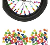 YTAXYZWR 144 Pezzi Perline Riflettenti per Raggi Bicicletta, Decorazioni Luminose Notturne con Sfere Scorrevoli Cuori e Stelle, Accessori Sicurezza Bici MTB City Bike