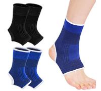 YTAXYZWR benda elastica per caviglia bambini 2 pezzi supporto sportivo per infortuni e sovraccarico, design senza tallone, traspirante, per attività sportive come calcio, basket, danza, atletica