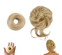 YTAXYZWR Chignon Finto per Capelli Biondi, Set da 2 Chignon con Elastico Riccio e Liscio, Accessorio Capelli Elegante e Veloce per Donna