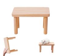 YTAXYZWR Tavolo per criceti in Legno Naturale 9x8x15cm: Piattaforma Gioco sicura e interattiva per criceti Nani, topolini e gerbilli, Facile da Montare e Pulire