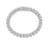 YTBHSHXZ， 3 mm Moissanite Bracciali di Diamanti per Uomini Donne D Colore VVS1 Bracciale Tennis 925 Bracciale in Argento Sterling(22)