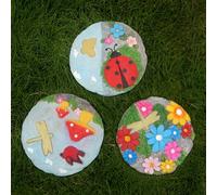 YTBHSHXZ, 3 Pietre da Giardino con graziosi Motivi, Pietre Decorative circolari for Esterni Adatte a Tutte Le Stagioni