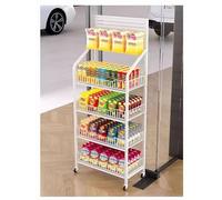 YTBHSHXZ, 4/5 ripiani con ganci, for armadietti da cucina for ufficio, dispensa, feste in concessione, organizer for scaffali facile da montare(White 4 Tier,L 60CM/24IN)