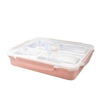 YTBHSHXZ Bento Boxes Lunch Box a prova di perdite, contenitori for alimenti in acciaio inossidabile Design a 4 sezioni Mantiene un equilibrio ottimale(Pink)