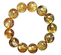 YTBHSHXZ Braccialetti fatti a mano in quarzo citrino dorato, braccialetti con perline for donne e uomini, gioielli curativi for meditazione, yoga, spiritualità, 14 mm(11mm)