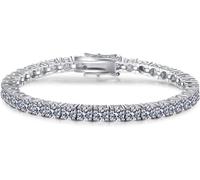 YTBHSHXZ， Braccialetti tennis Moissanite 3-4mm for donna Bracciale con diamanti VVS1 colore D Bracciale donna in argento sterling S925 Bracciale Moissanite con certificato, 4MM, Pietra, moissanite, 4M