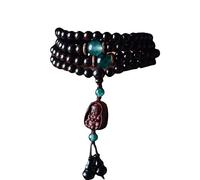 YTBHSHXZ Braccialetto di perline multi-cerchio in legno sandalo dello Zambia da 6 mm, 108 squisite preghiera buddista for canti meditazione Mala