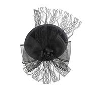 YTBHSHXZ， Cappelli con piume a rete, fermagli for capelli, cappello a cilindro da donna, cappello da festa, accessori for capelli vintage(A)