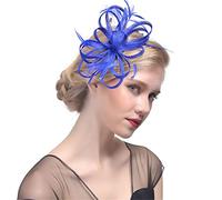 YTBHSHXZ， Cappelli da donna con piume e nastri, da cocktail, da sposa, da chiesa, da donna, Fedora, copricapo(Black 2)