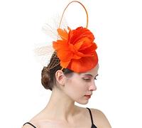 YTBHSHXZ， Cappelli da sposa, fasce for capelli, piume e fiori, accessori for capelli da sposa, copricapo for feste di matrimonio(Navy)