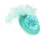 YTBHSHXZ， Cappello da donna con fermaglio for capelli e piume, copricapo da sposa, da cocktail e da tè.(Emerald GN)