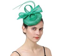 YTBHSHXZ， Cappello da sposa da donna, copricapo con fiori e piume, accessori for capelli da cocktail e feste.(GN)