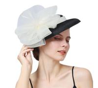 YTBHSHXZ， Cappello da sposa, da sposa, da donna, con fermaglio for capelli, copricapo da chiesa(Black yellow)