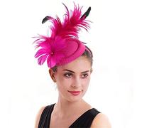 YTBHSHXZ， Cappello da sposa in rete, copricapo con piume, for donne, copricapi, veli, accessori for capelli(As Picture)