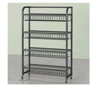 YTBHSHXZ, Carrello for Snack for Frutta e Verdura con Ruote, Scaffale for Patatine for Bevande a 4 Livelli for Farmacie Banco for Cassiere Supermercato Negozi di Dolciumi(Black,50X20X86CM(19.7X7.9X33.