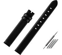 YTBHSHXZ Cinturino for orologio da donna in morbida pelle Leat, cinturino sottile in 12 mm, polso for, accessori for orologi(Black No Buckle)