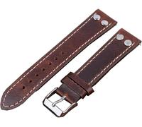 YTBHSHXZ Cinturino for orologio da uomo in pelle con rivetti retrò 18 mm a 24, cinturino di ricambio a sgancio rapido(Brown,22mm)