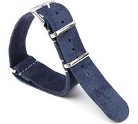 YTBHSHXZ Cinturino for orologio in morbida pelle scamosciata da 18 mm, 20, 22, 24, cinturino NATO for uomo, accessori for orologi(Dark Blue,18mm)