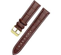 YTBHSHXZ Cinturino in pelle for orologio da 10 mm a 24, cinturino polso for uomo e donna, accessori di ricambio for orologi(Brown X White Gold,18mm)