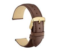 YTBHSHXZ cinturino per orologio, Cinturino in pelle di vitello cinturino da polso in materiale morbido cinturino con fibbia in oro(Dark BrownGoldA,18mm)