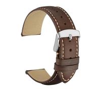 YTBHSHXZ cinturino per orologio, Cinturino in pelle di vitello cinturino da polso in materiale morbido cinturino con fibbia in oro(Brownsilvery,18mm)