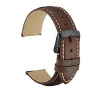 YTBHSHXZ cinturino per orologio, Cinturino in pelle di vitello cinturino da polso in materiale morbido cinturino con fibbia in oro(Brownblack,22mm)