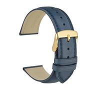 YTBHSHXZ cinturino per orologio, Cinturino in pelle di vitello cinturino da polso in materiale morbido cinturino con fibbia in oro(Navy BlueGold,24mm)