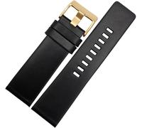 YTBHSHXZ Cinturino vintage in pelle da 22 mm - 32, cinturino polso for orologio uomo di grandi dimensioni con strumenti installazione(Black Gold Buckle,22mm)