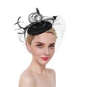 YTBHSHXZ， Copricapo da donna con velo a rete, forcine for capelli, for feste e cocktail, tinta unita(Black)