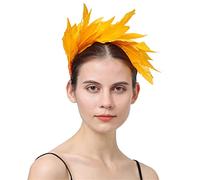 YTBHSHXZ， Copricapo da sposa con piume di fantasia, accessori for capelli da donna, da festa, da cocktail(Yellow)