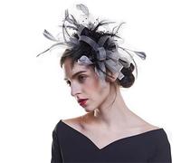YTBHSHXZ， Copricapo da sposa con piume, fermaglio for capelli, forcina for capelli, cappello da cocktail, cappello da tè, accessori(C)