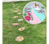 YTBHSHXZ, Decorazione Circolare da Giardino Vibrante, Pietra Decorativa for Interni tridimensionali o pavimentazione for Cortili(Style2,3PCS)