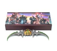 YTBHSHXZ Decorazione da scrivania con lama guerra Illidan Warglaive di Azzinoth, modello 22 cm/8,7 pollici, espositore, gioco interamente in metallo(Grey)