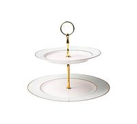 YTBHSHXZ， Elegante manico in ceramica Tavolo da dessert staccabile a 2 strati Espositore for torta Vassoio for torta for tè pomeridiano Vassoio for torta con supporto for dessert