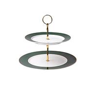 YTBHSHXZ， Elegante manico in ceramica Tavolo da dessert staccabile a 2 strati Espositore for torta Vassoio for torta for tè pomeridiano Vassoio for torta con supporto for dessert