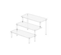 YTBHSHXZ, Espositore espositore trasparente for profumi, a 2/3 livelli, in acrilico(Clear 3 Tier,20cm)