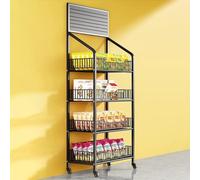 YTBHSHXZ, Espositore for scaffali del supermercato da 55 pollici di altezza, negozi al dettaglio/scaffale for snack for casa/festa/dispensa con 4 ruote e 15 ganci(B,140x50cm/55.1x15.7in)