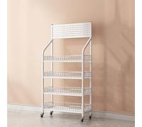 YTBHSHXZ, Espositore for supermercato a 4/5 livelli in acciaio al carbonio, scaffale for snack for camera/cucina/ufficio(White,4 Tier 60x27x140cm)