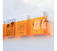 YTBHSHXZ, Espositore moderno e trasparente for brochure/portadocumenti, organizer for libri in plastica, for ufficio e casa(Orange,40cm(15 3/4"))