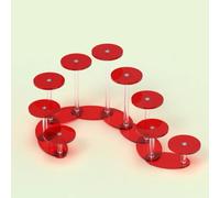 YTBHSHXZ, Espositore multilivello Espositore da tavolo rotondo Espositore for smalti cosmetici(Red,5 Tier)