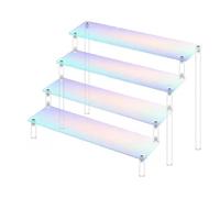 YTBHSHXZ, Espositore portaoggetti in acrilico a 2/3 livelli, espositore colorato for profumi, espositore fai da te(Colorful 4 Tier,30cm)